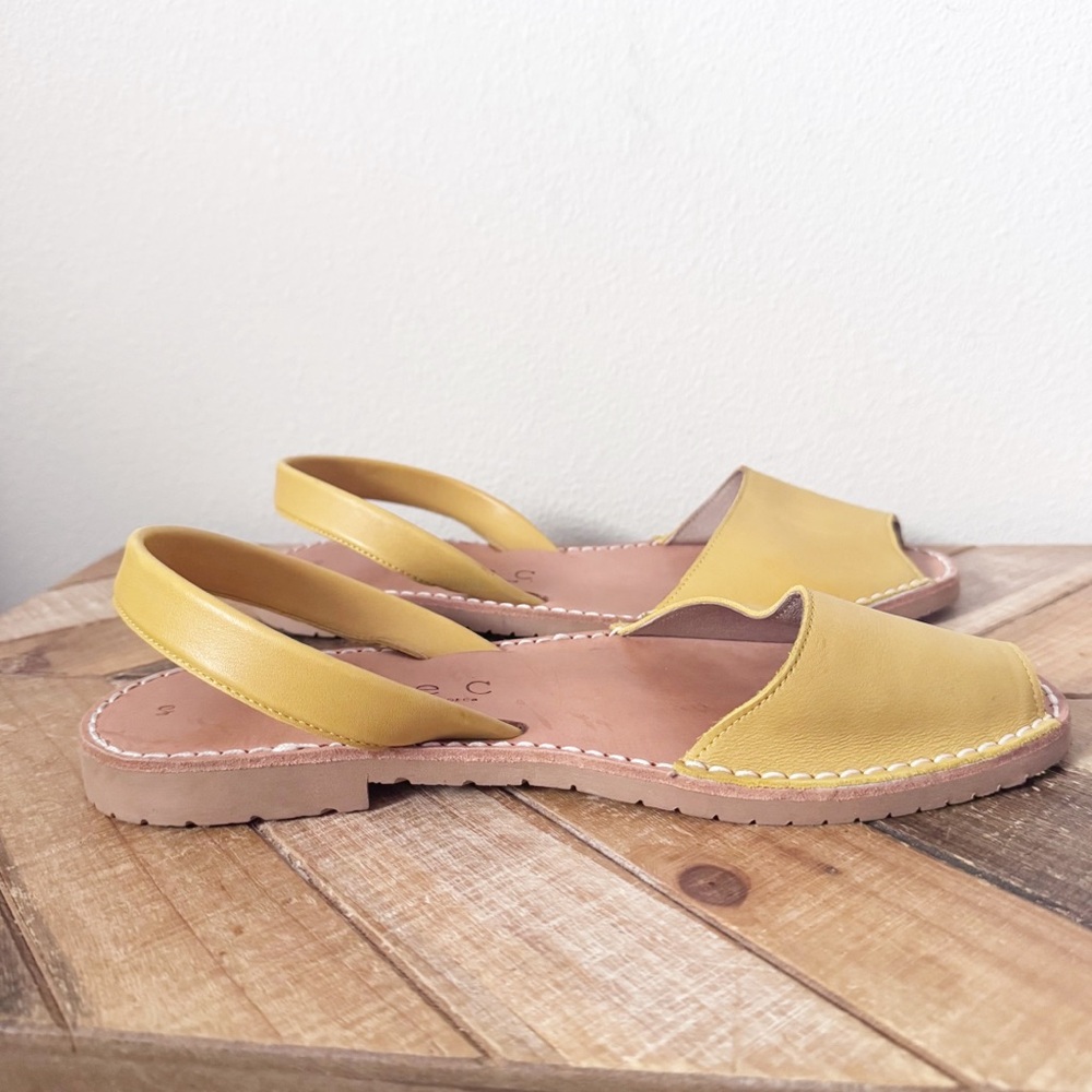 Diane C Golden Yellow Leather Sandals - Picture 5 of 10